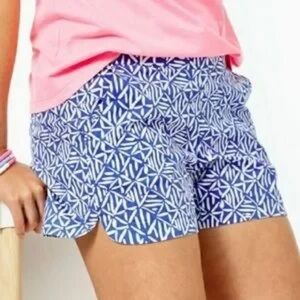 Lilly Pulitzer Blue Ocean View Shorts Size XL